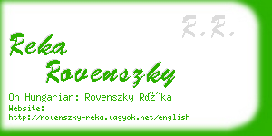 reka rovenszky business card